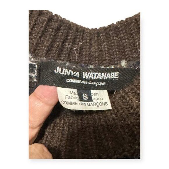 Junya Watanabe Comme des Garçons, Brown multi Jacquard Sweater, Fair Isle, Size - Picture 6 of 15